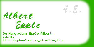 albert epple business card